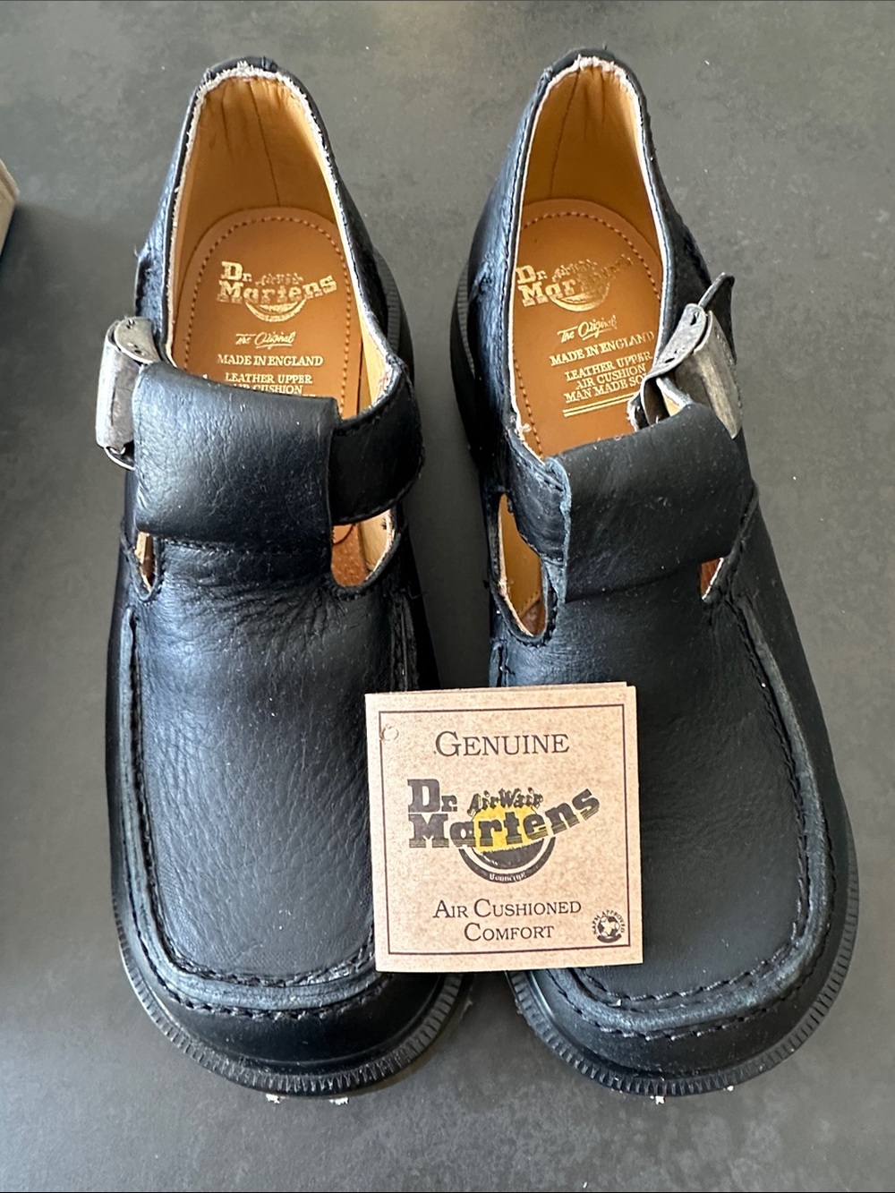 Dr. Martens Vintage Black Leather T-Strap Mary Jane Shoes New in Box